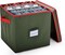 Christmas Ornament Storage - Stores upto 64 Holiday Ornaments, Adjustable Dividers, Two Handles. Storage Box Keeps Holiday Decorations Clean and Dry for Next Season. (Green)